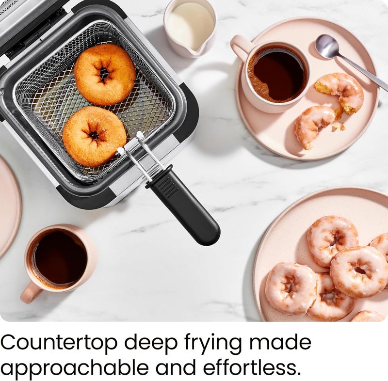 Chefman Fry Guy, The Most Compact & Convenient To Deep Fry Comfort Food, Restaurant-Style Basket With A 1.6-Quart Capacity, Easy-View Window & Adjustable Temp Control, Stainless - 1.5 Liter - Image 2